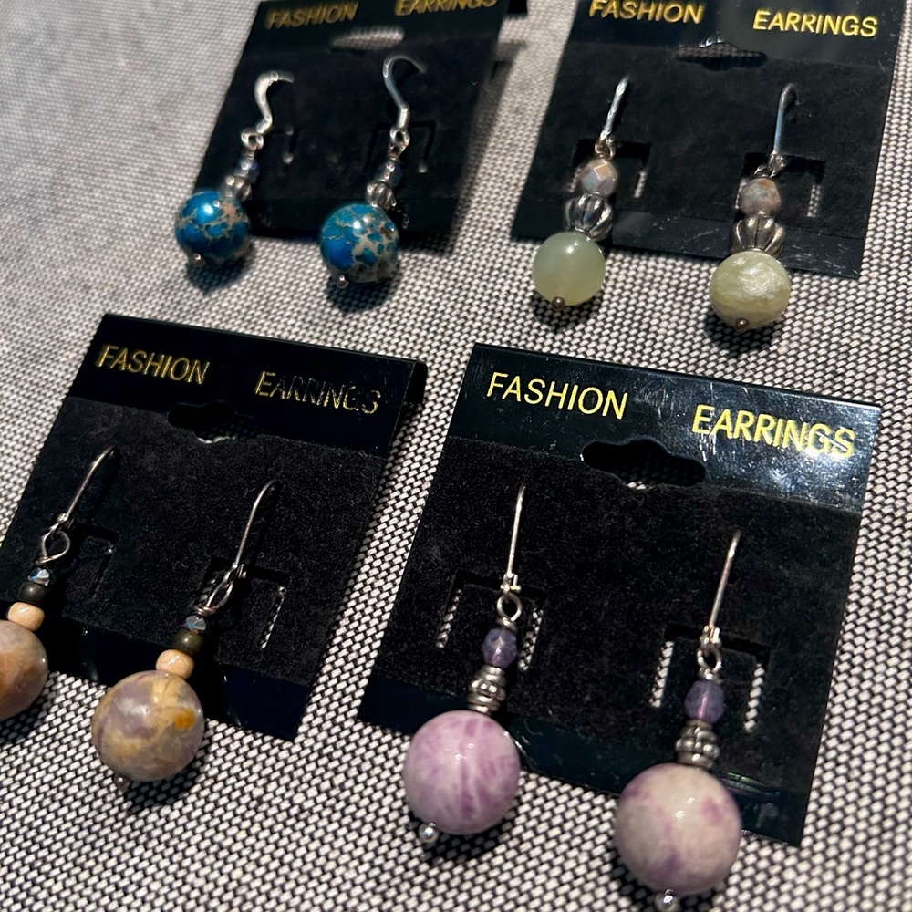 Elegant Natural Stone Earrings LOT